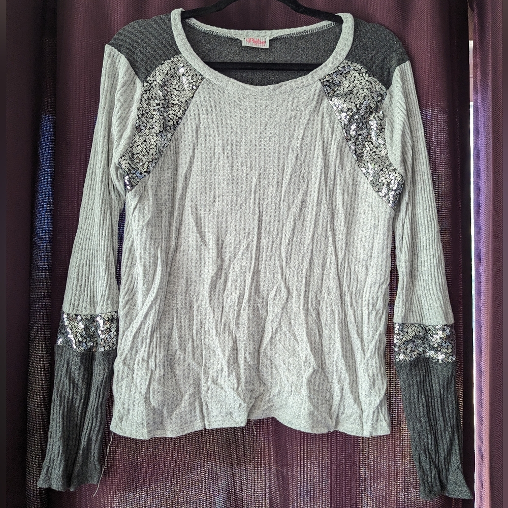 Pulse boutique sequined long sleeved shirt